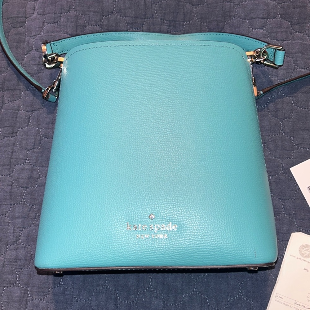 Women’s tape spade, small bucket, Darcy bag stone blue New with tags  leather